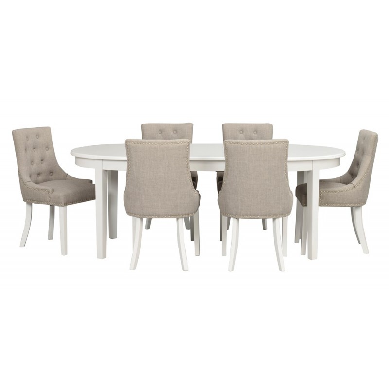 RO Koste Extending Dining Table Oval White